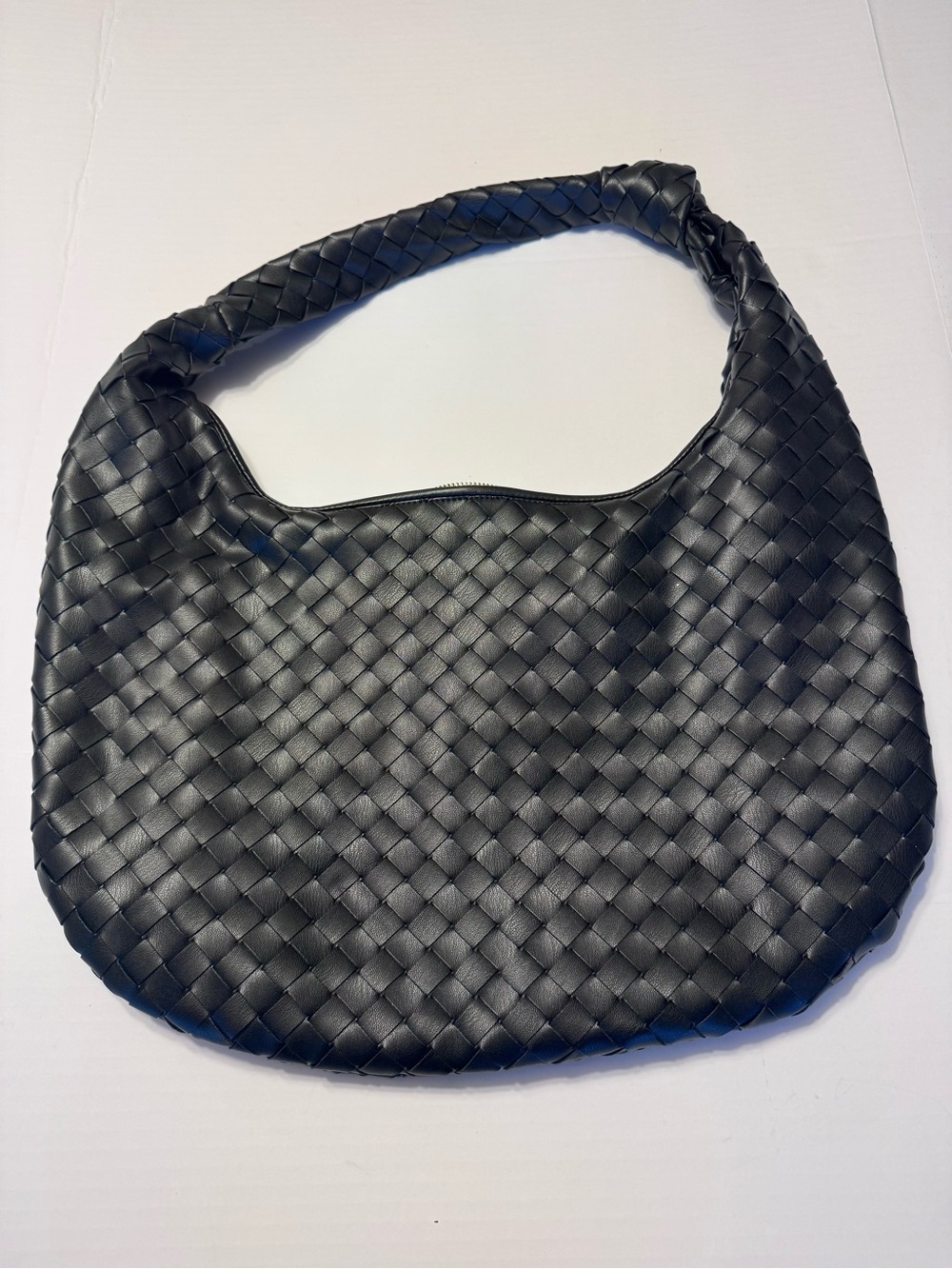 Melie Biiano Black Woven Shoulder Hobo Bag
